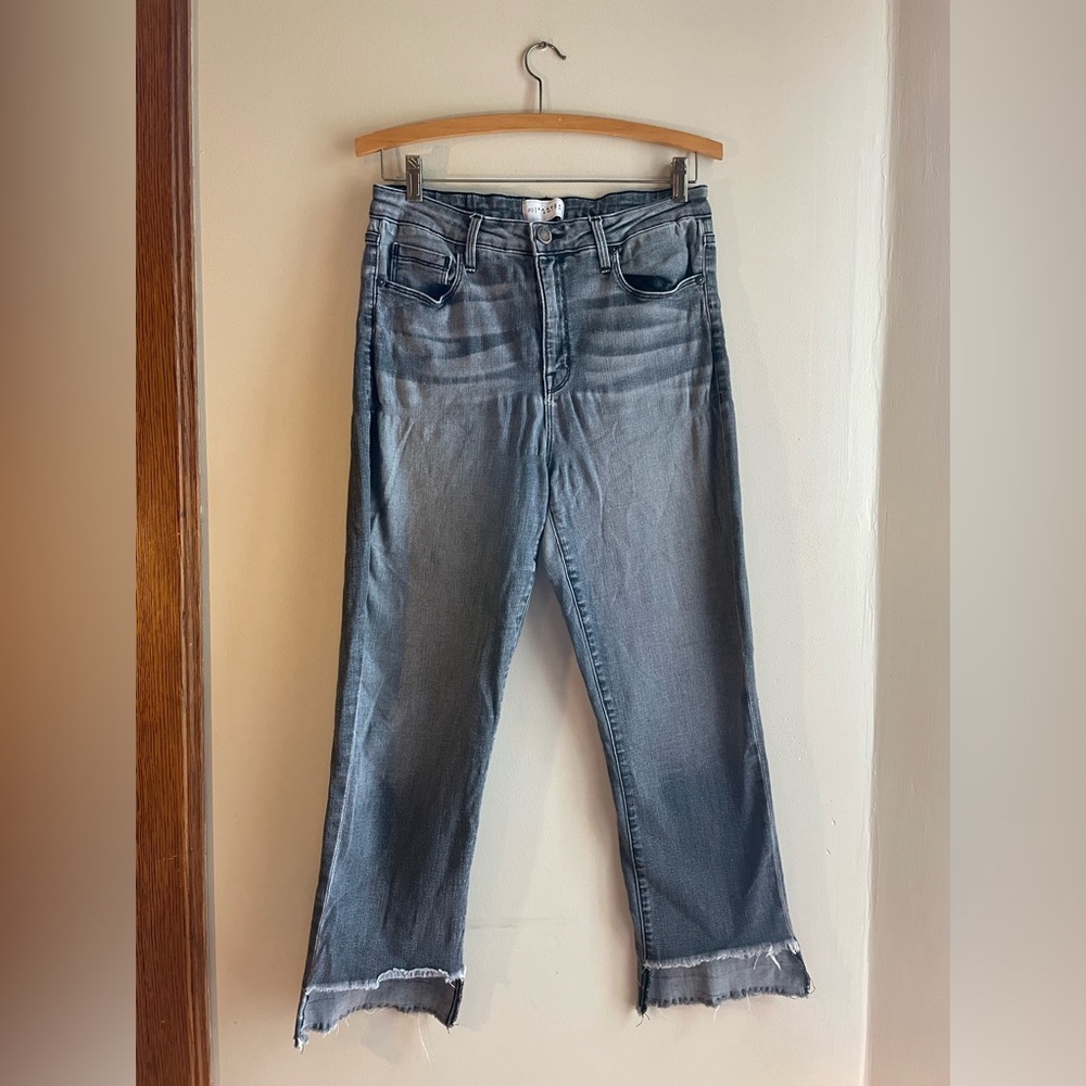 Parker Smith Distressed Gray/Black Straight Leg Jeans